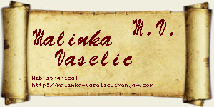 Malinka Vaselić vizit kartica